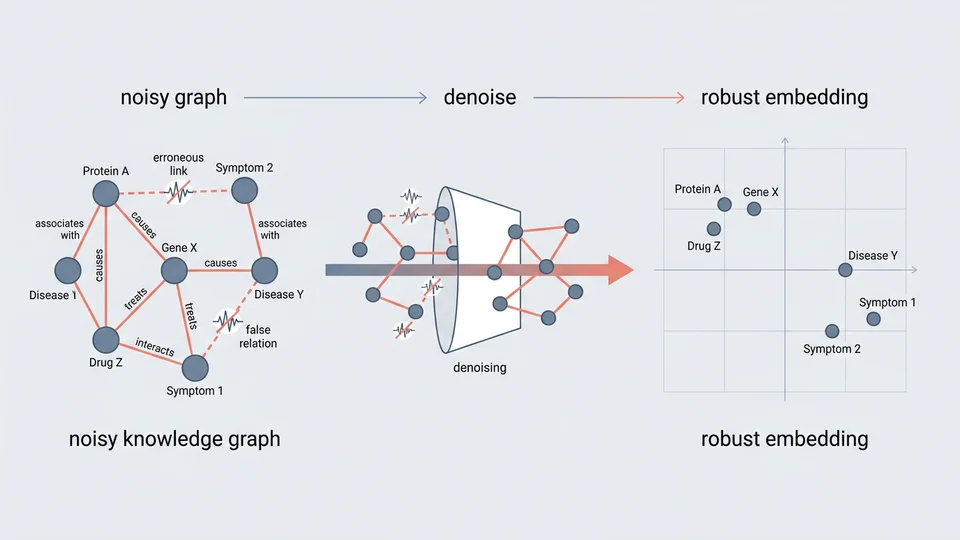 Noisy knowledge graph denoised into a robust embedding