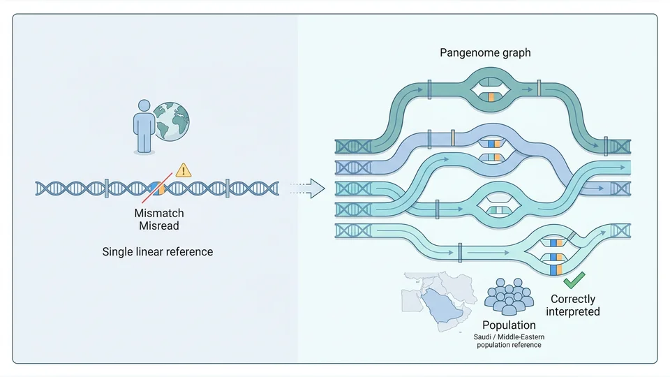A public Saudi pangenome as reference for genomics in the Middle East — research illustration